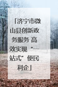 济宁市微山县创新政务服务 高效实现“一站式”便民利企
