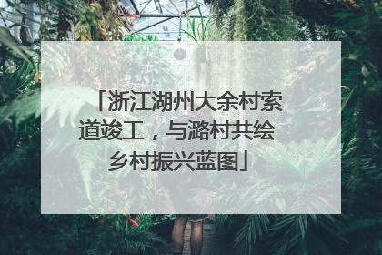 浙江湖州大余村索道竣工，与潞村共绘乡村振兴蓝图