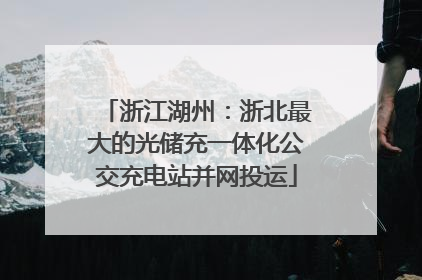 浙江湖州：浙北最大的光储充一体化公交充电站并网投运