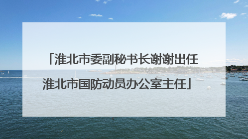 淮北市委副秘书长谢谢出任淮北市国防动员办公室主任
