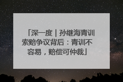 深一度｜孙继海青训索赔争议背后：青训不容易，赔偿可仲裁