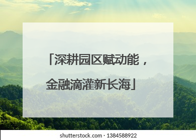 深耕园区赋动能，金融滴灌新长海