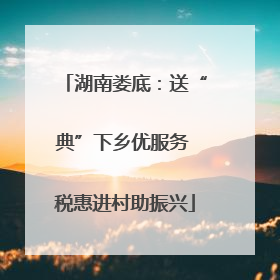 湖南娄底：送“典”下乡优服务 税惠进村助振兴
