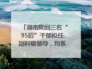 湖南隆回三名“95后”干部拟任副科级领导，均系硕士选调生