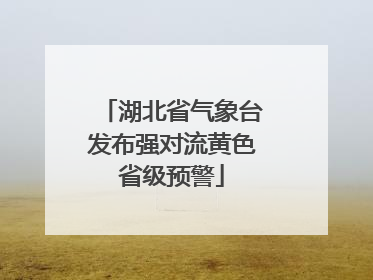 湖北省气象台发布强对流黄色省级预警