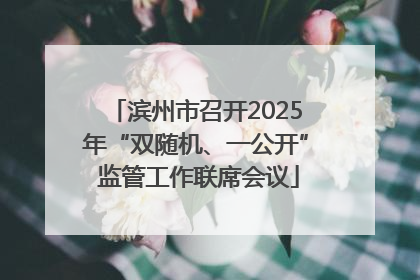 滨州市召开2025年“双随机、一公开” 监管工作联席会议