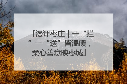 漫评枣庄｜一“拦”一“送”皆温暖，柔心善意映枣城
