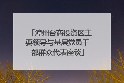 漳州台商投资区主要领导与基层党员干部群众代表座谈