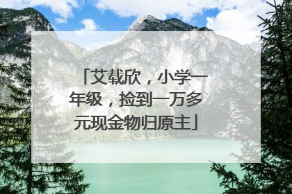 艾载欣，小学一年级，捡到一万多元现金物归原主