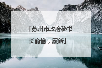 苏州市政府秘书长俞愉，履新