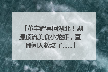 董宇辉再回湖北！溯源顶流美食小龙虾，直播间人数爆了……