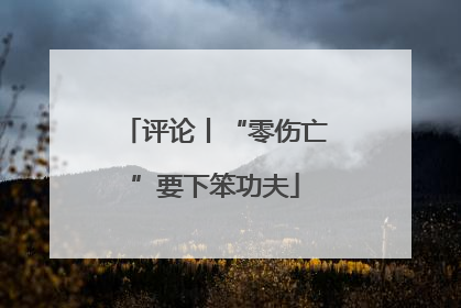 评论丨“零伤亡”要下笨功夫