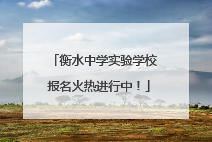 衡水中学实验学校报名火热进行中！