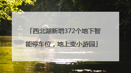 西北湖新增372个地下智能停车位，地上变小游园