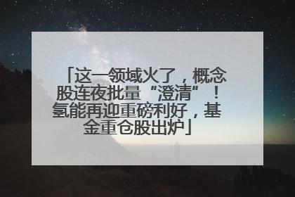 这一领域火了，概念股连夜批量“澄清”！氢能再迎重磅利好，基金重仓股出炉