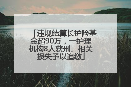 违规结算长护险基金超90万，一护理机构8人获刑、相关损失予以追缴
