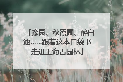 豫园、秋霞圃、醉白池……跟着这本口袋书走进上海古园林