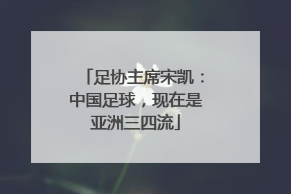 足协主席宋凯：中国足球，现在是亚洲三四流
