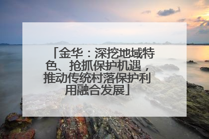 金华：深挖地域特色、抢抓保护机遇，推动传统村落保护利用融合发展
