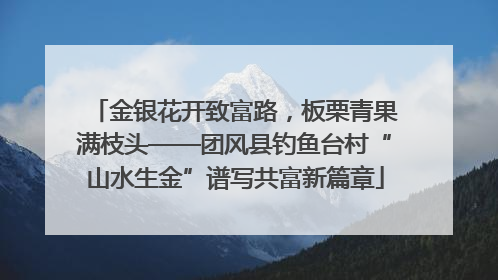 金银花开致富路，板栗青果满枝头——团风县钓鱼台村“山水生金”谱写共富新篇章