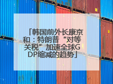 韩国前外长康京和：特朗普“对等关税”加速全球GDP缩减的趋势