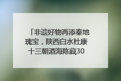 非遗好物再添秦地瑰宝，陕西白水杜康十三朝酒海陈藏30年别具一格