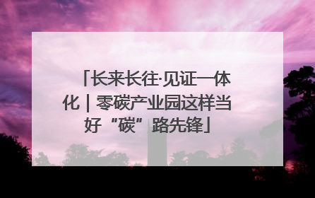 长来长往·见证一体化｜零碳产业园这样当好“碳”路先锋