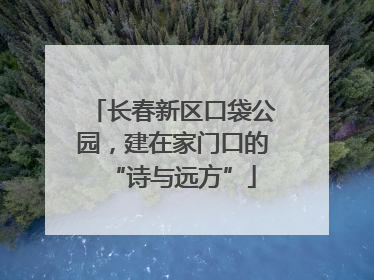 长春新区口袋公园，建在家门口的“诗与远方”