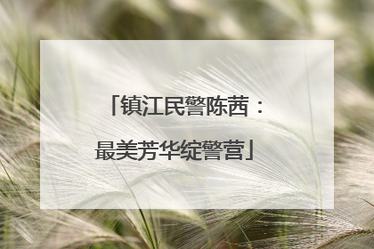 镇江民警陈茜：最美芳华绽警营