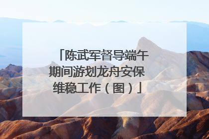 陈武军督导端午期间游划龙舟安保维稳工作（图）