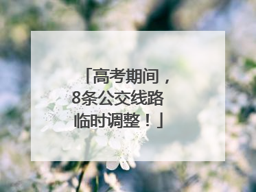 高考期间，8条公交线路临时调整！