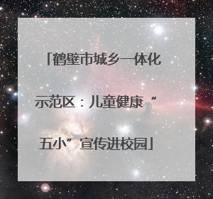 鹤壁市城乡一体化示范区：儿童健康“五小”宣传进校园