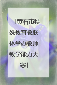 黄石市特殊教育教联体举办教师教学能力大赛