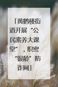 黄鹤楼街道开展“公民素养大课堂”，织密“银龄”防诈网