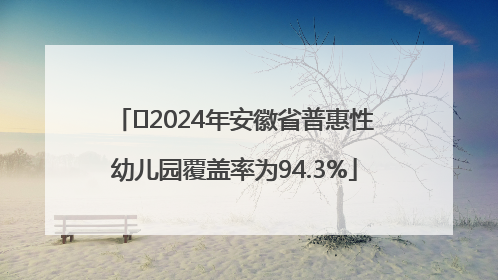 ﻿2024年安徽省普惠性幼儿园覆盖率为94.3%