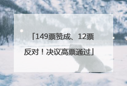 149票赞成、12票反对！决议高票通过