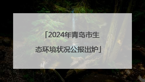 2024年青岛市生态环境状况公报出炉