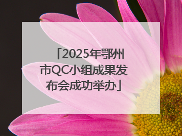 2025年鄂州市QC小组成果发布会成功举办