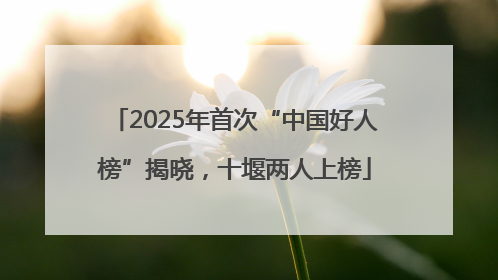 2025年首次“中国好人榜”揭晓，十堰两人上榜