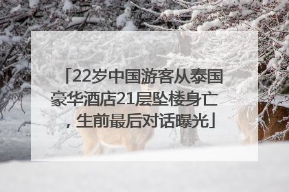 22岁中国游客从泰国豪华酒店21层坠楼身亡，生前最后对话曝光
