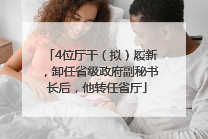 4位厅干（拟）履新，卸任省级政府副秘书长后，他转任省厅