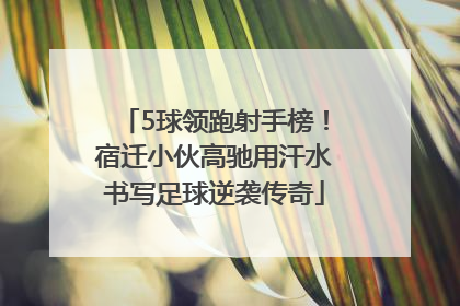 5球领跑射手榜！宿迁小伙高驰用汗水书写足球逆袭传奇