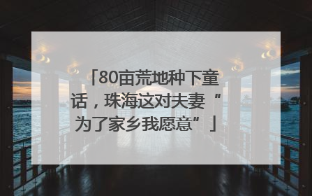80亩荒地种下童话，珠海这对夫妻“为了家乡我愿意”