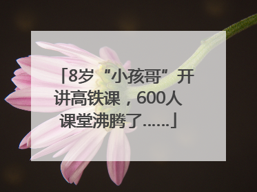 8岁“小孩哥”开讲高铁课，600人课堂沸腾了……